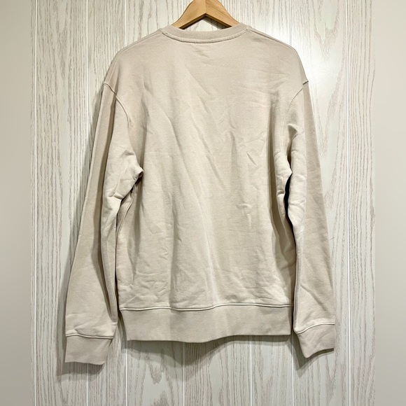 Zara Man Beige Sweatshirt with Contrast Stripe Size M NWT - Picture 5 of 5
